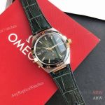High Quality Replica OMEGA Constellation Green Imported Rubber Strap Green Face Dial 2-Tone 316L Stainless Steel Case Watch 